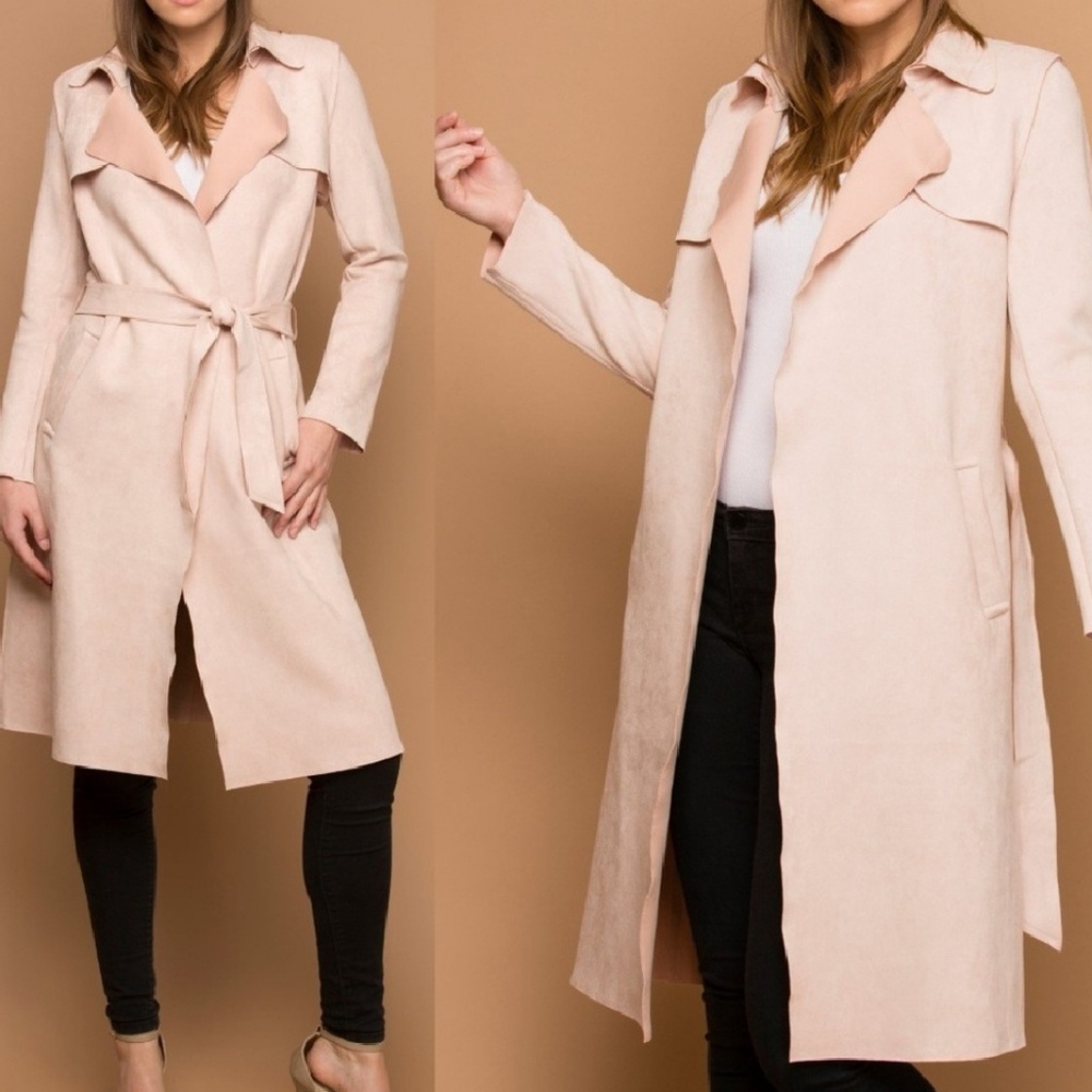 BLUSH PINK TRENCH COAT - Picture 4 of 4